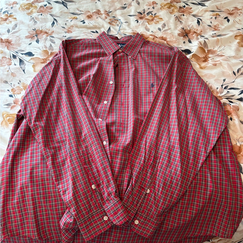 Ralph Lauren Red Casual Button Down Shirt